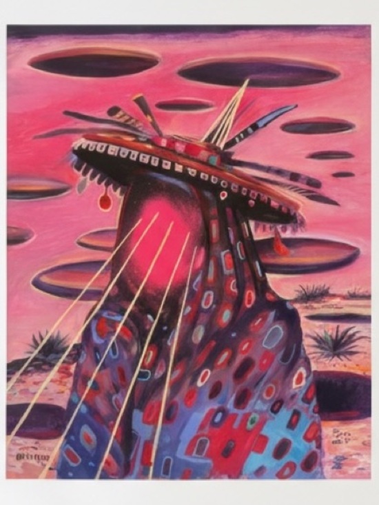 Other - Vibrant Pink Abstract Tribal Figure Art Print

12”12